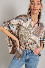 Printed Half  Sleeve Blouse Top
