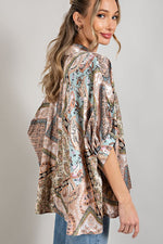 Printed Half  Sleeve Blouse Top