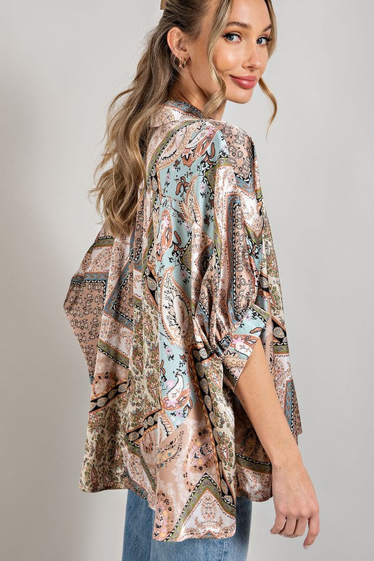 Printed Half  Sleeve Blouse Top