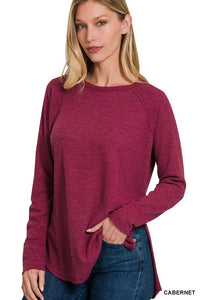 Long Sleeve Side Slit Top