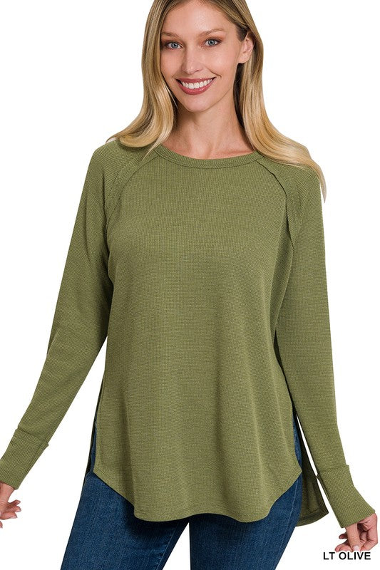 Long Sleeve Side Slit Top