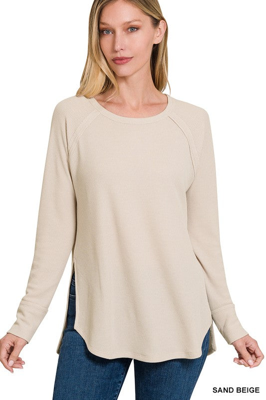 Long Sleeve Side Slit Top