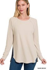 Long Sleeve Side Slit Top