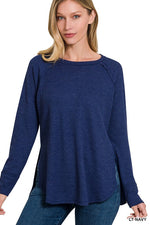 Long Sleeve Side Slit Top