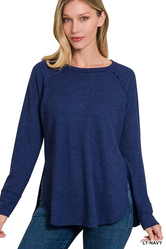 Long Sleeve Side Slit Top