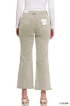 Acid Wash Frayed Hem Denim Pants