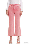 Acid Wash Frayed Hem Denim Pants