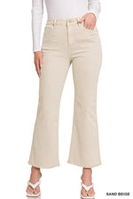 Acid Wash Frayed Hem Denim Pants