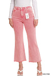 Acid Wash Frayed Hem Denim Pants
