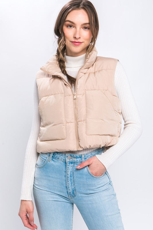 Cropped Puffer Vest