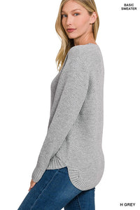 Round Neck Textured Sweater