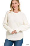 Round Neck Textured Sweater