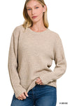 Round Neck Textured Sweater