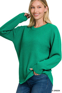 Round Neck Textured Sweater