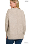 Hi-Low Hem Round Neck Sweater
