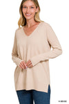 V-Neck Front Seam Sweater