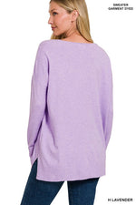 V-Neck Front Seam Sweater