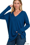 V-Neck Front Seam Sweater