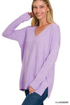 V-Neck Front Seam Sweater