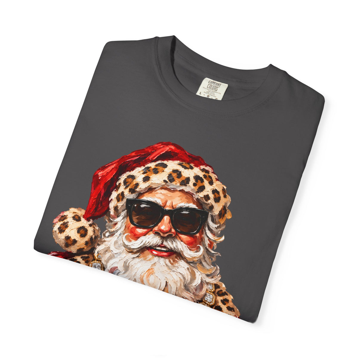 Leopard Glam Santa Comfort Colors T-shirt