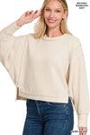 Brushed Hacci Split Pullover