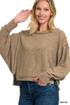 Brushed Hacci Split Pullover