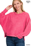 Brushed Hacci Split Pullover