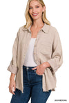 Washed Double Gauze Button Down Shirt