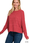 Ribbed Dolman Long Sleeve Top