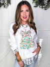 Preppy Christmas Tree with Bow Sweatshirt