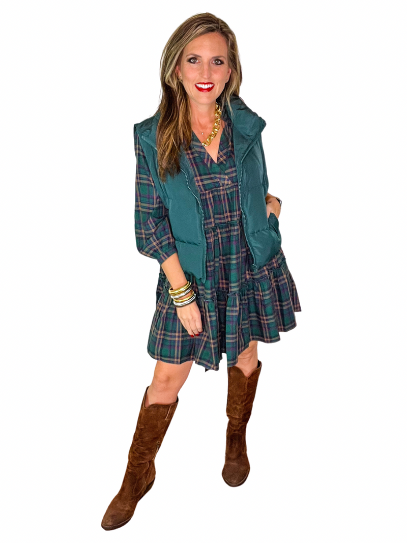 Puffer Vest in Hunter Green