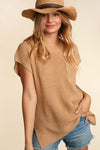 PLUS DOLMAN OVERSIZED SWEATER KNIT TOP WITH POCKET