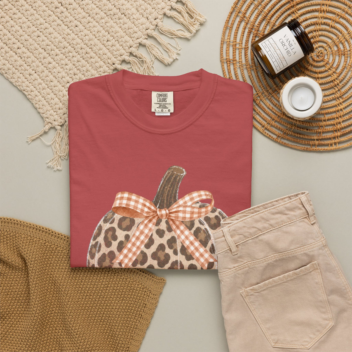 Leopard Pumpkin Comfort Colors T-shirt