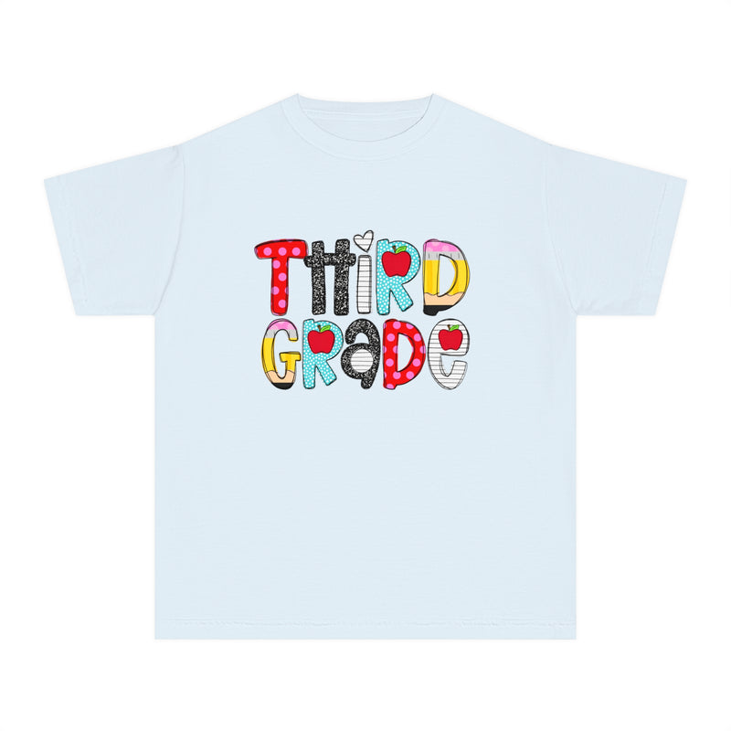 YOUTH Third Grade School Font Comfort Colors Tee
