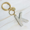 It Girl Glam Initial Key Chain - Crystal Clear