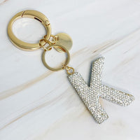 It Girl Glam Initial Key Chain - Crystal Clear