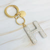 It Girl Glam Initial Key Chain - Crystal Clear