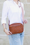 Chevron Leather Crossbody