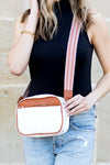 Chevron Leather Crossbody