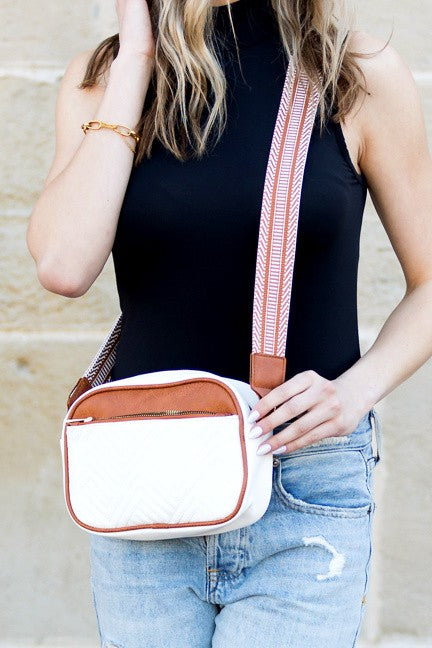 Chevron Leather Crossbody