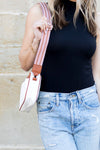 Chevron Leather Crossbody