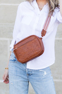Chevron Leather Crossbody