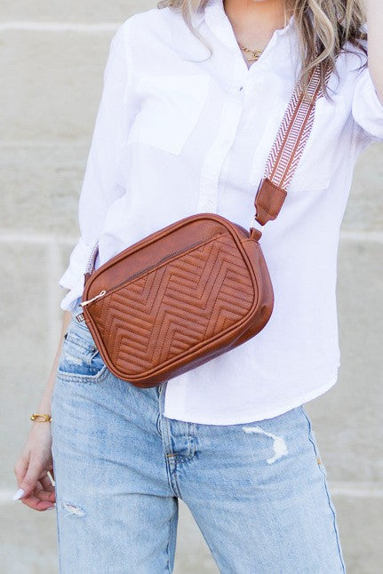 Chevron Leather Crossbody