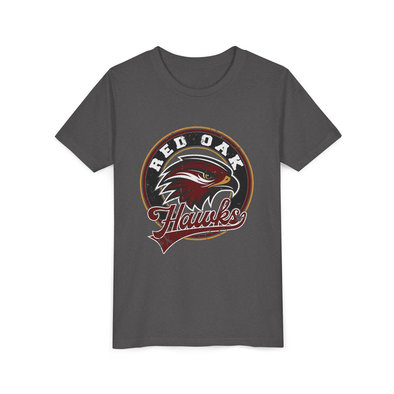 YOUTH Red Oak Hawks Vintage Mascot Bella Canvas T-Shirt