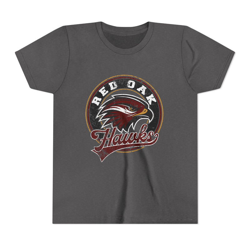 YOUTH Red Oak Hawks Vintage Mascot Bella Canvas T-Shirt