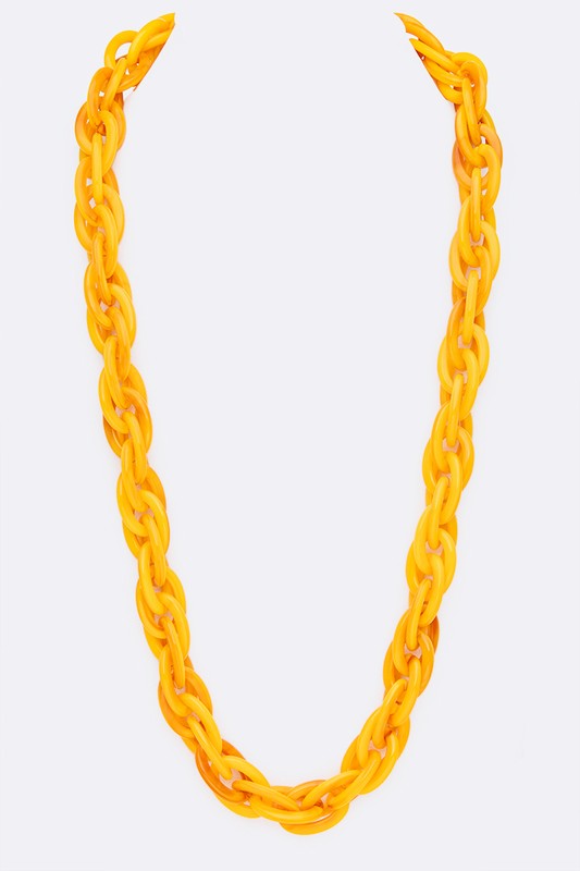 INTERLOCK RESIN CHAIN LINK LONG NECKLACE