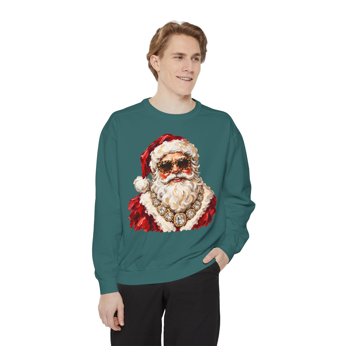 Glam Santa Comfort Colors Sweatshirt