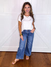 RISEN High Rise Crop Wide Leg  Jeans
