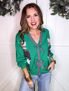 Sequin Nutcracker Bow Cardigan