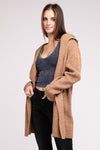 Hooded Open Front Sweater Cardigan